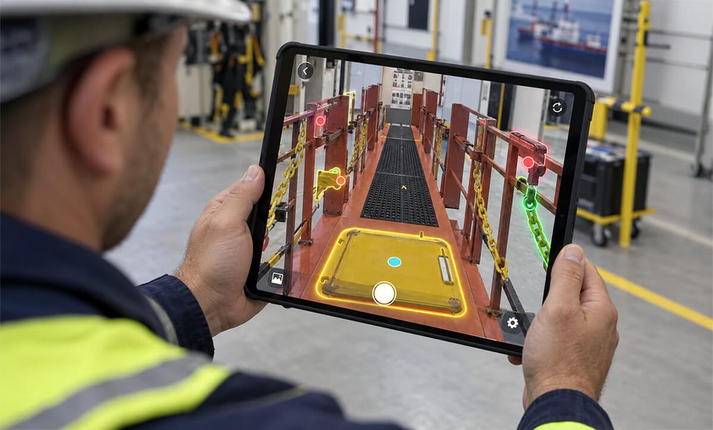 Pasarela virtual en realidad aumentada para capacitación portuaria