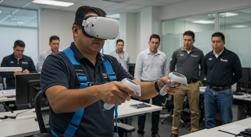 Operario gafas realidad virtual
