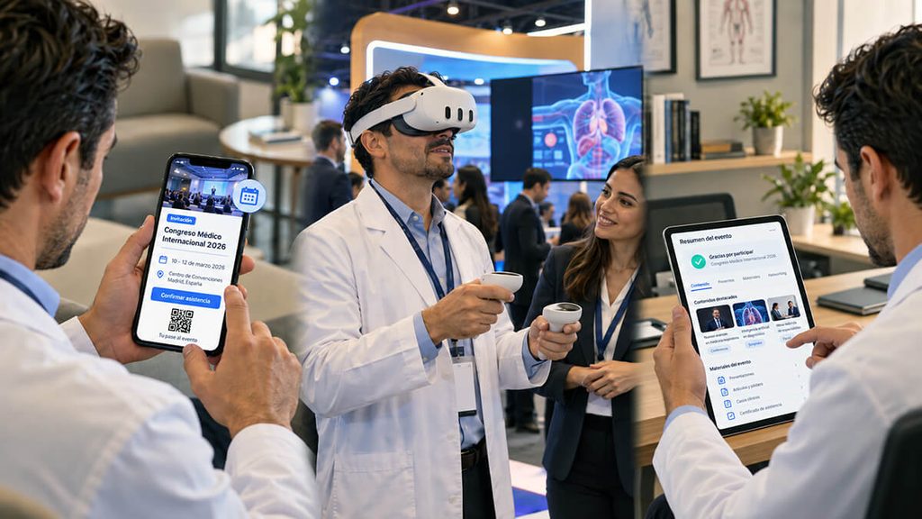 Experiencia de realidad aumentada antes, durante y después de un congreso médico