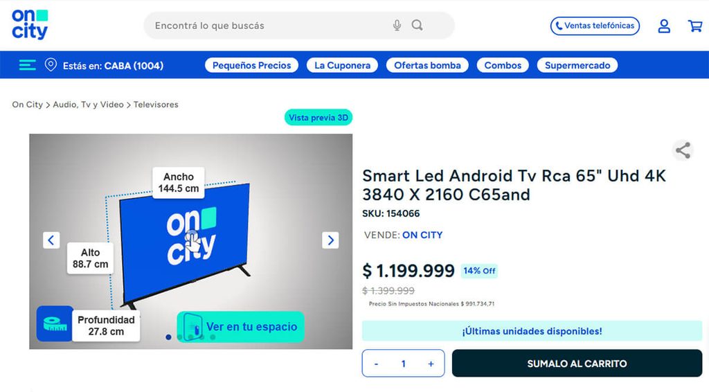 Tienda On City RA